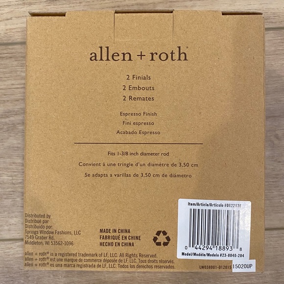 Allen & Roth closet rod finials - Picture 3 of 4